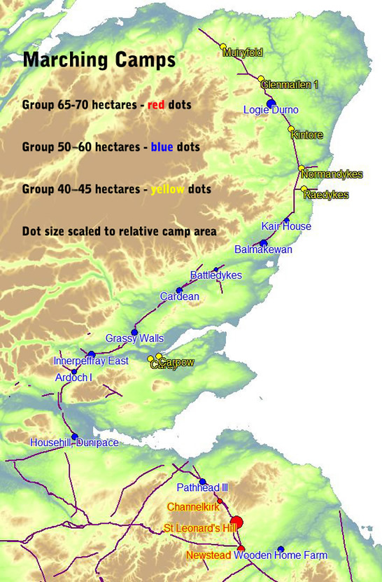 Large Roman  marching camps