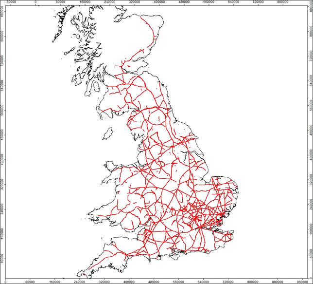 Roman roads of Britain, military and civilian undifferentiated.