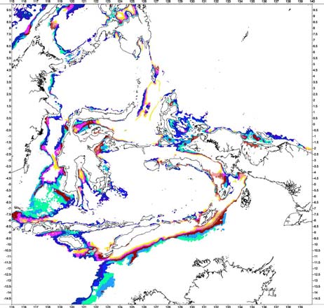 Australian Mesozoic/Cenozoic continental margin Bouguer gravity anomaly classification