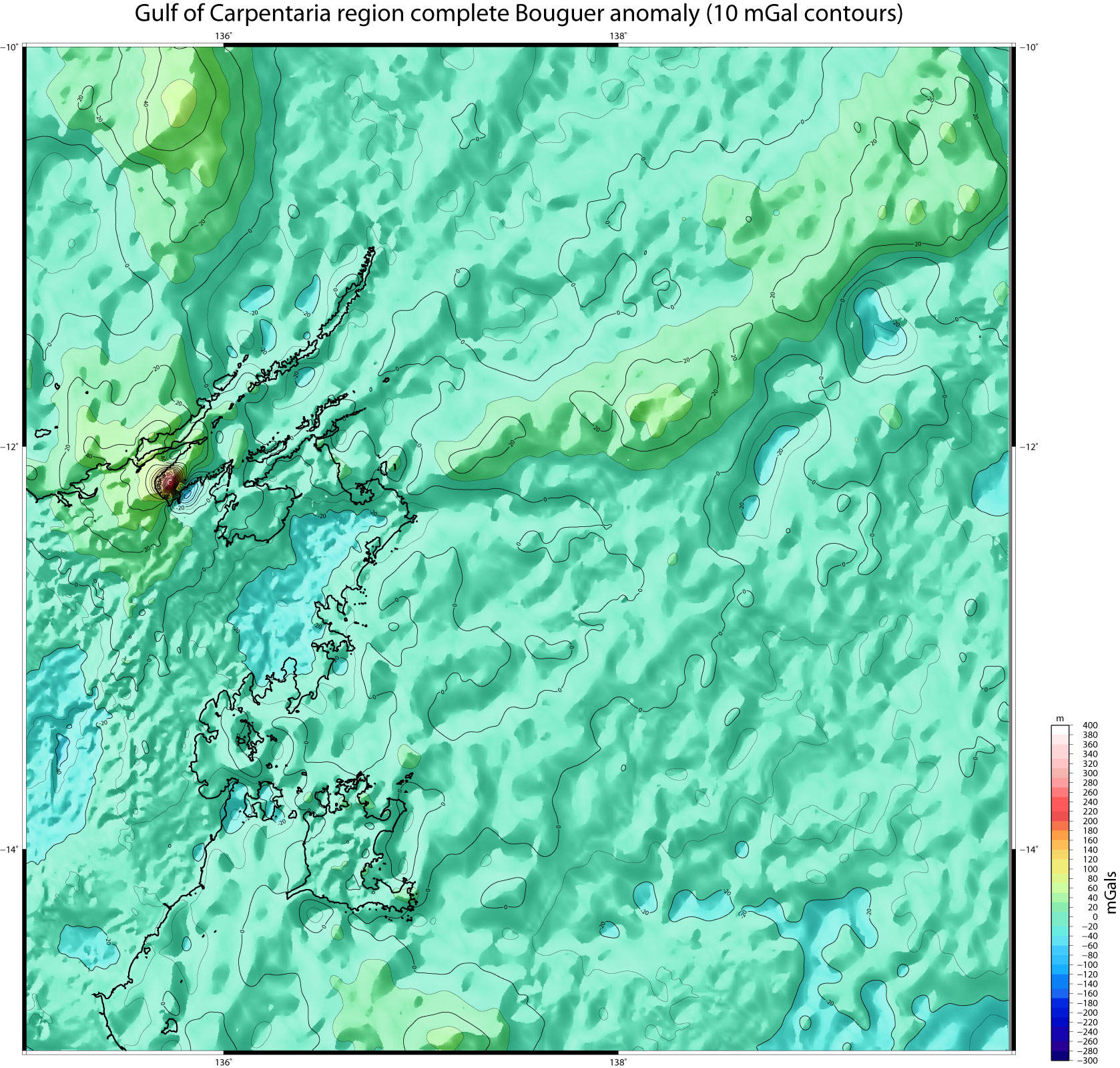 Eastern Indonesia complete Bouguer anomaly maps