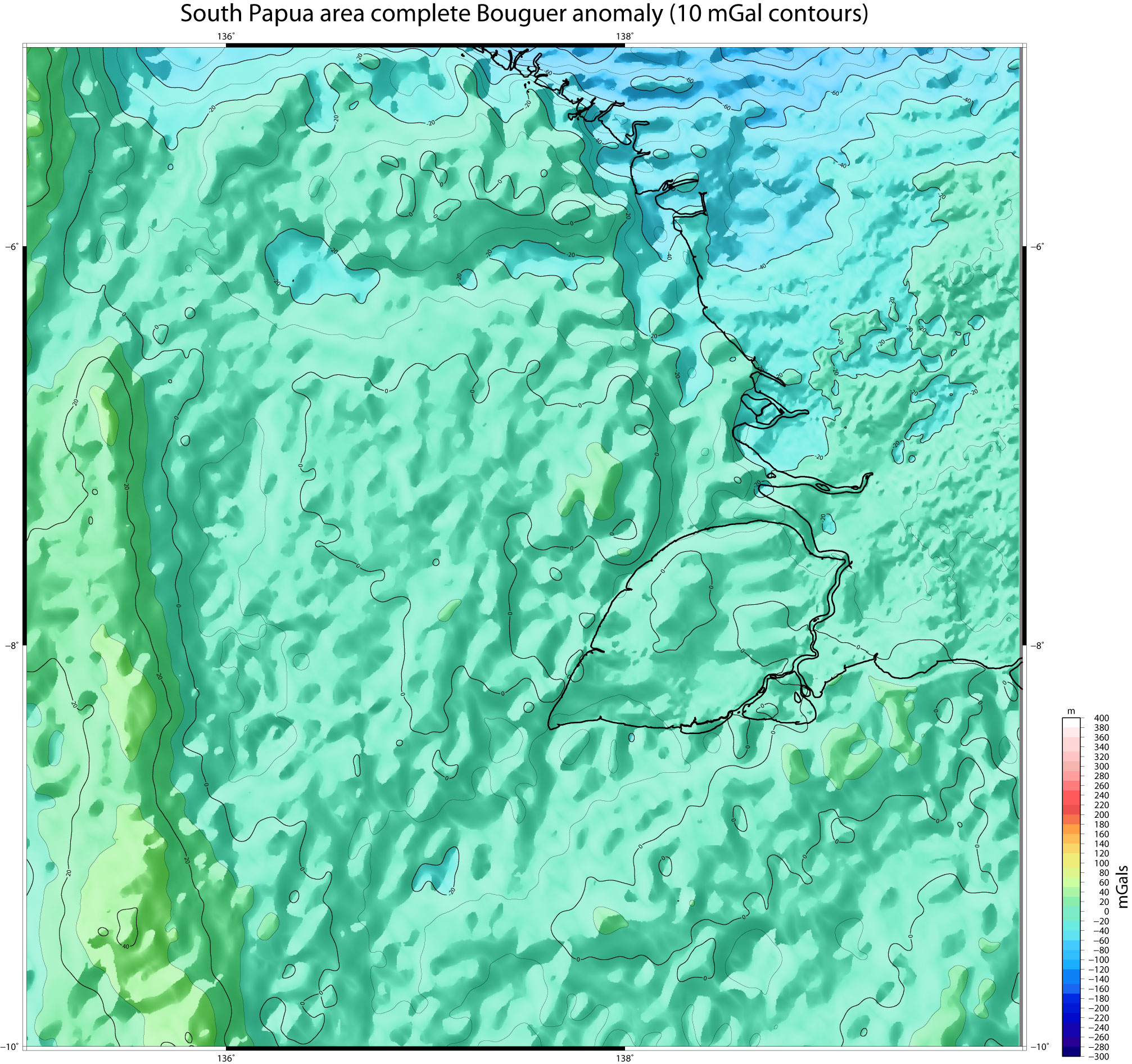 Eastern Indonesia complete Bouguer anomaly maps